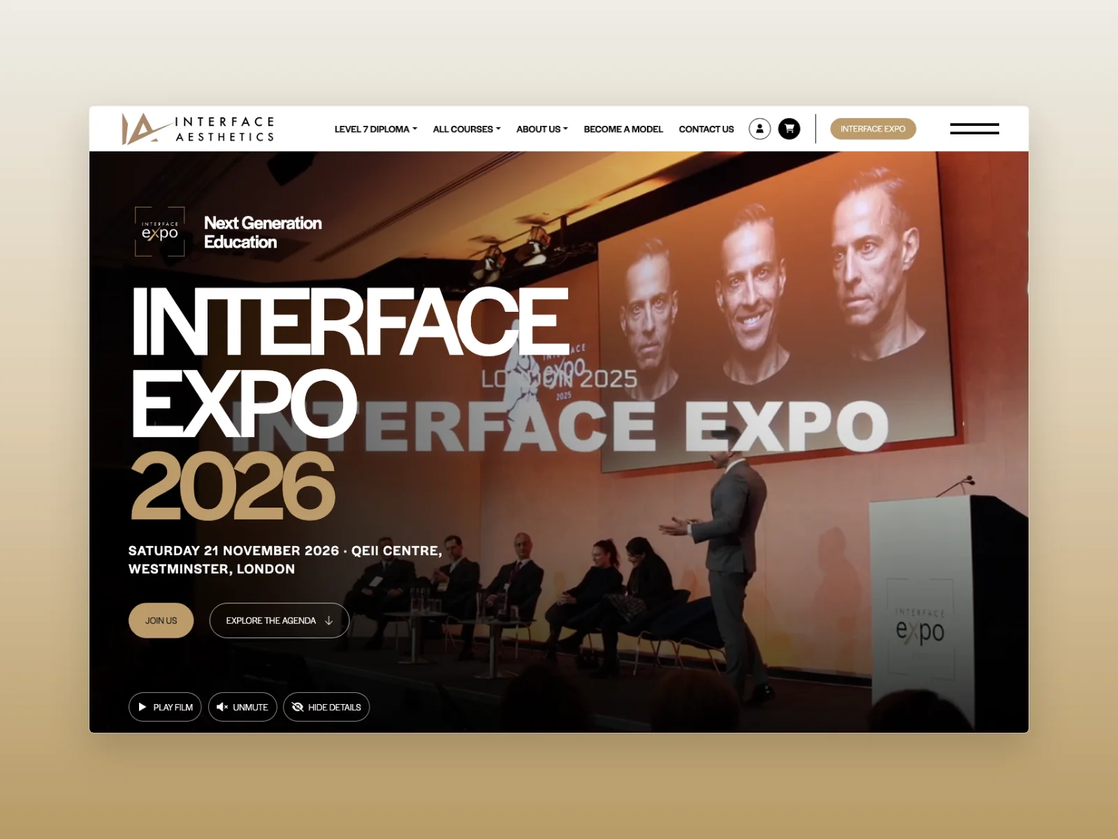 Interface Aesthetics Event Landing Page Design & Development project