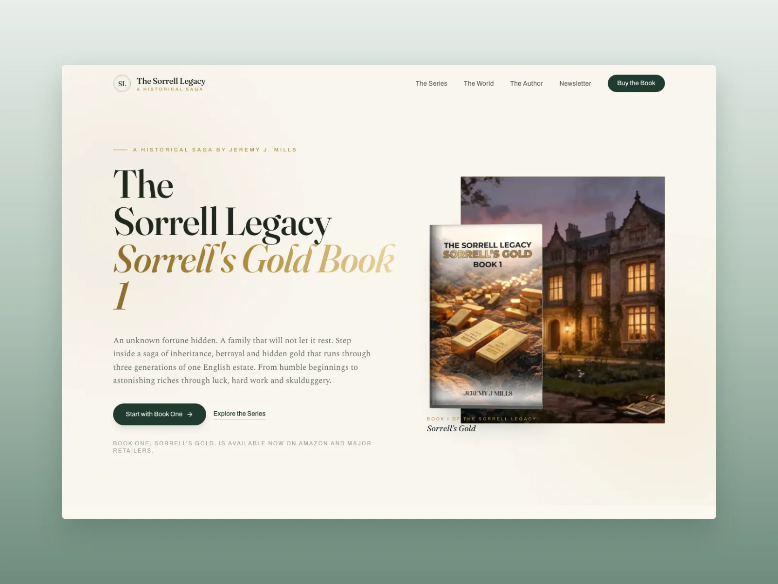 Jeremy J Mills Author Landing Page Design & Development project