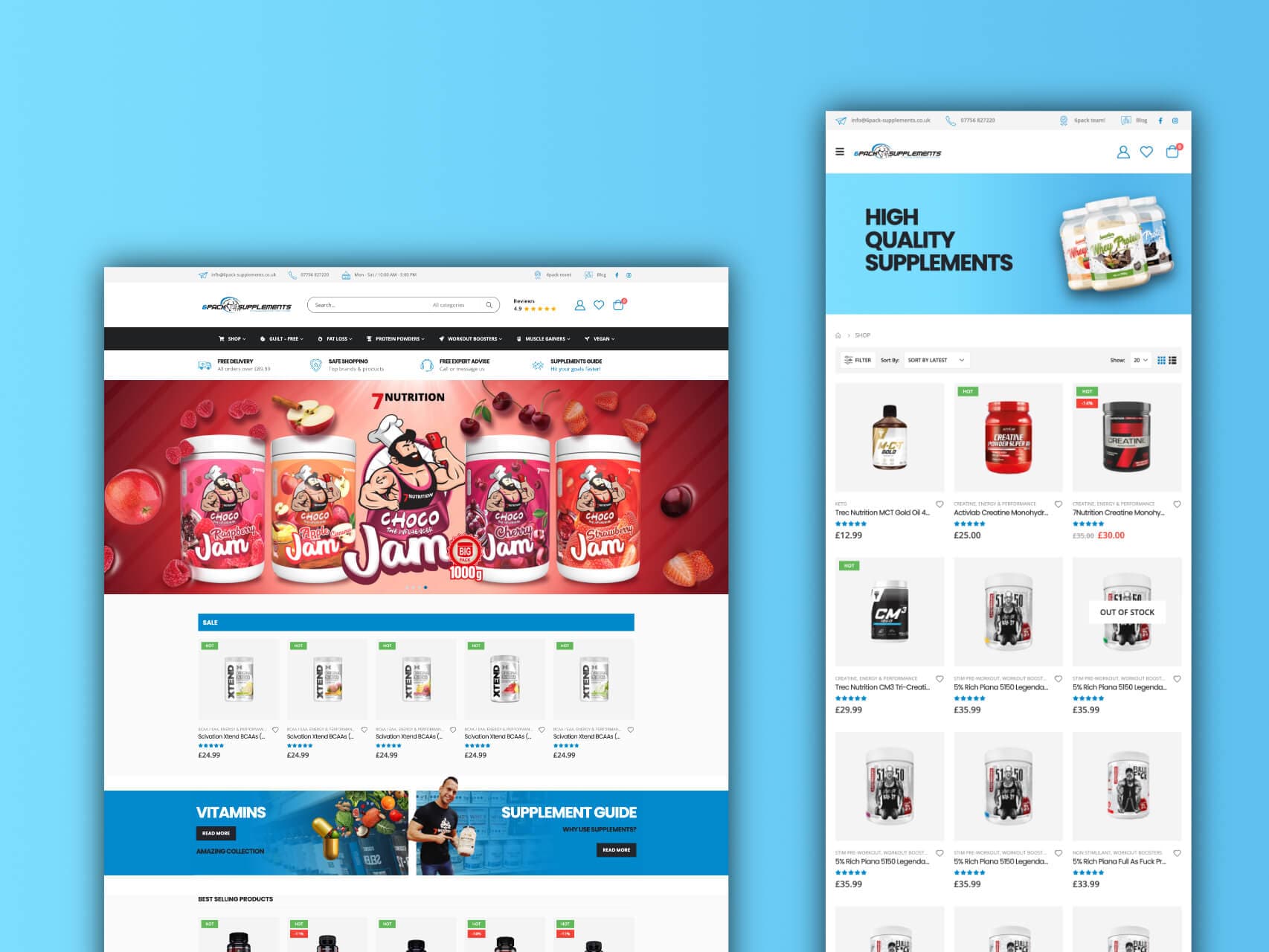 6 Pack Supplements | Online Shop Build