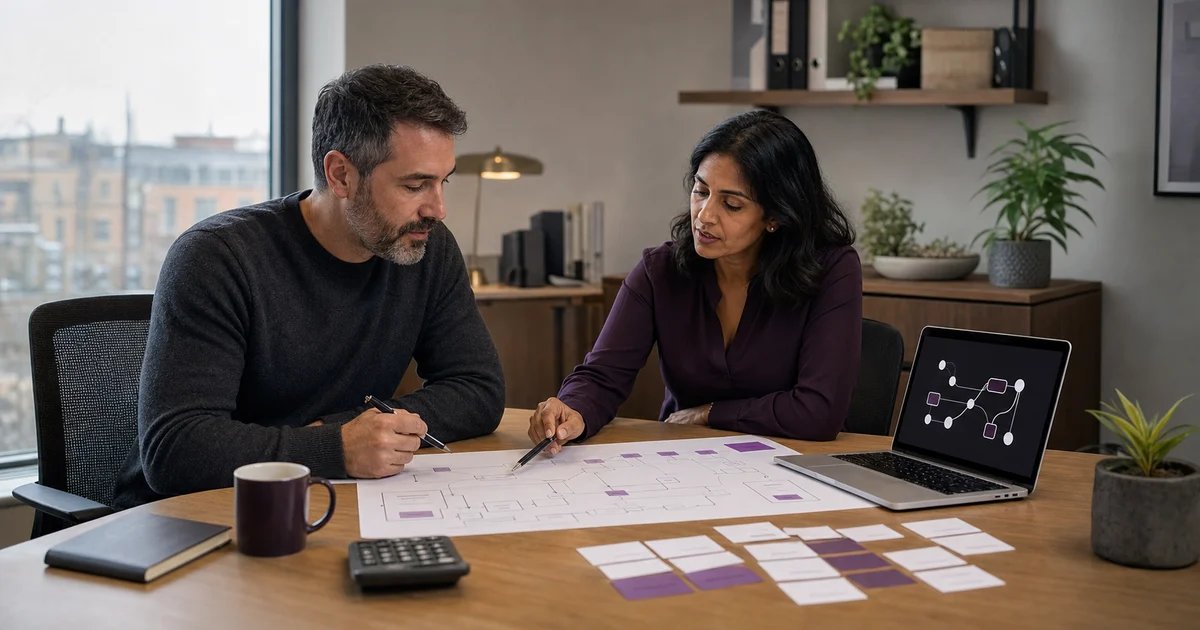 A UK small-business owner and automation consultant reviewing the cost and value of an AI workflow