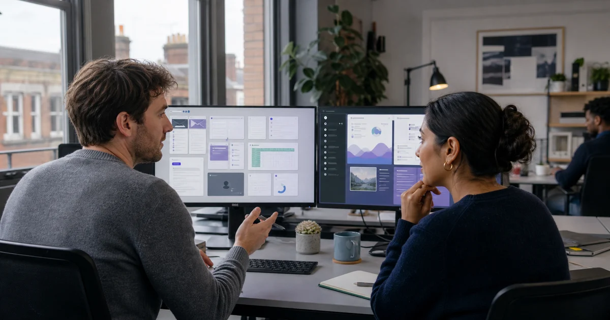A UK small-business team comparing an integrated office AI assistant with a flexible standalone AI workspace